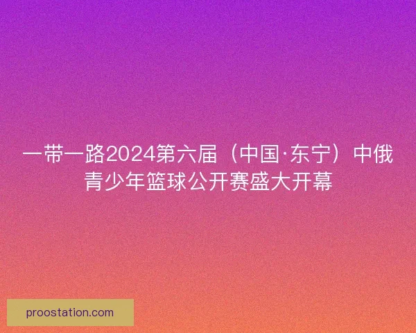 一带一路2024第六届（中国·东宁）中俄青少年篮球公开赛盛大开幕